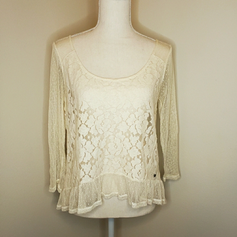 White Lacey Blouse - Abercrombie and Fitch